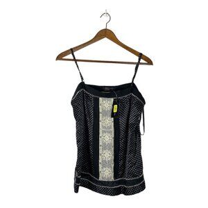 BCBGMaxazria Black NWT Crochet Trim 100% Silk Camisole Tank Top